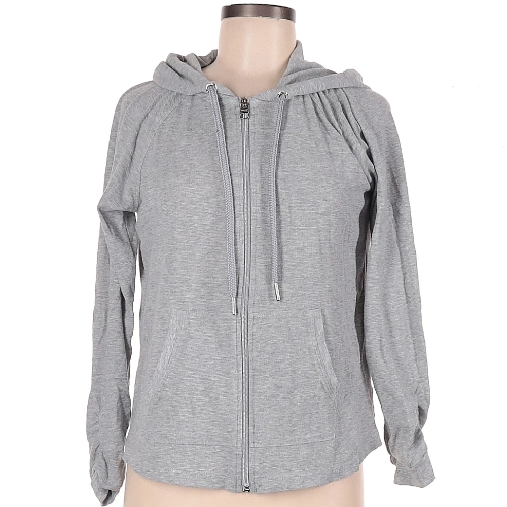 Calvin Klein runched thumb sleeve lightweight Hoodie Sz L